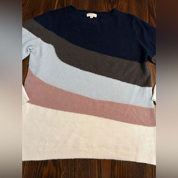 Promesa sweater colorblock stripe M/L top pullover long sleeve EUC - Picture 4 of 15